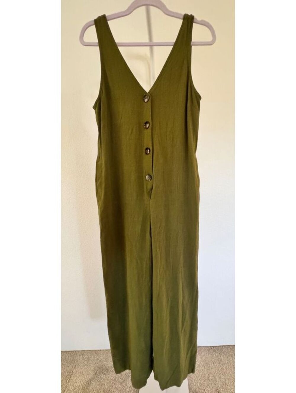 Topshop- Size 6 Olive Green Jumpsuit
